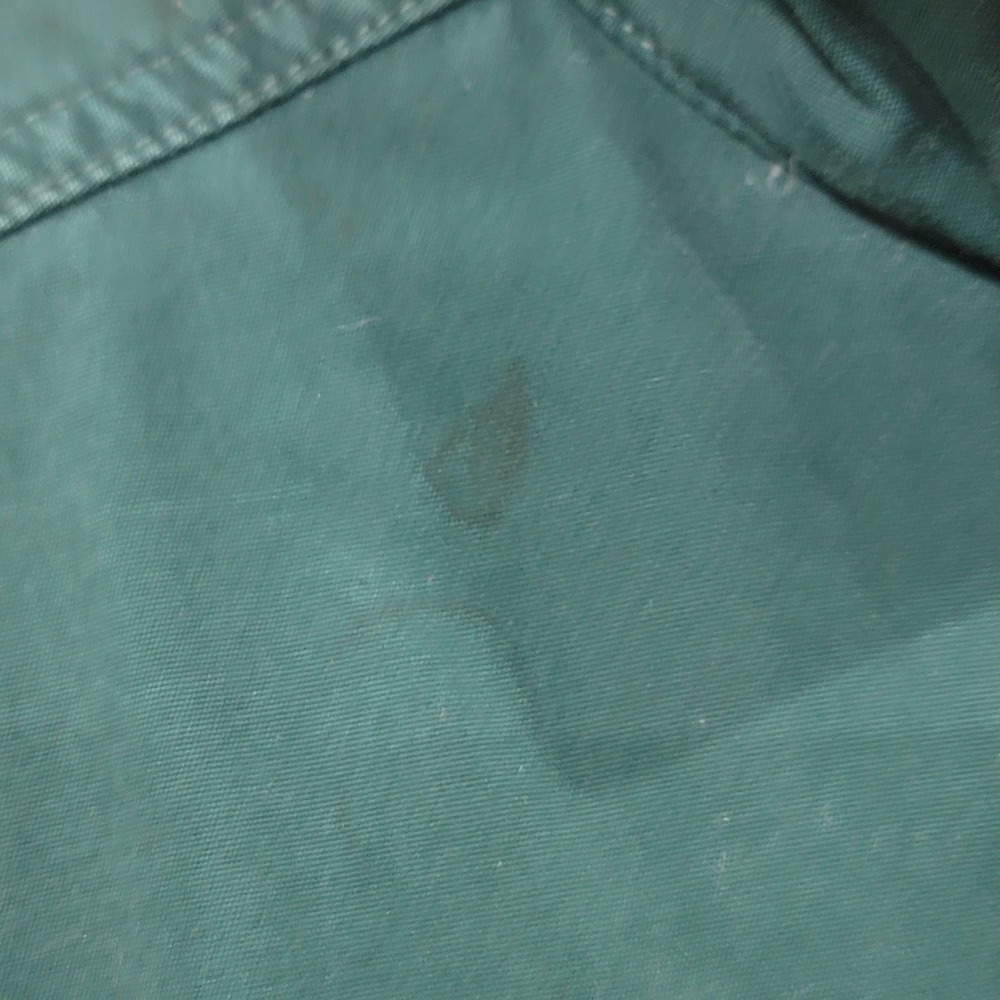 VTG Eddie Bauer Goose Down Jacket Small Women Green Cotton Leather, Hiking Chore - Picture 9 of 16